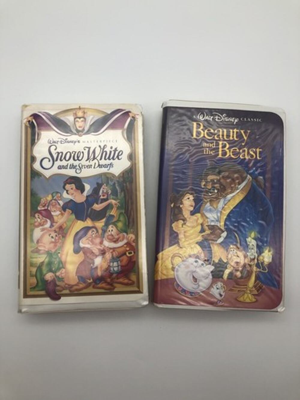 walt disney Beauty And The Beast and Snow White & Seven Dwarfs VHS Tested Works